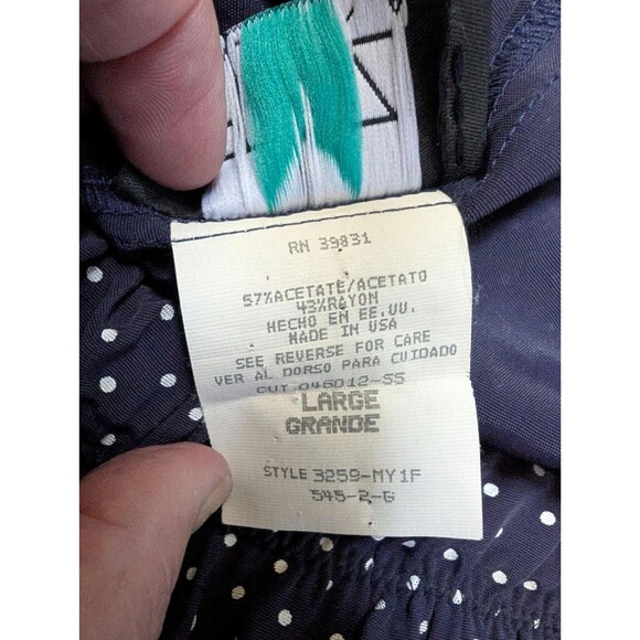 Vintage Navy Blue Polka Dot Cropped Pants: Fritzi California Trousers Size Large - Picture 6 of 7